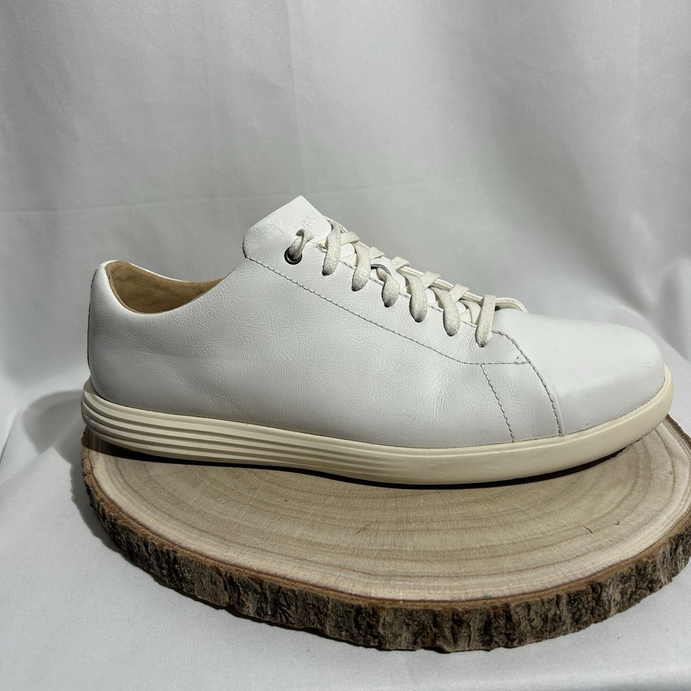 Cole Haan Men's Sz 10W White Leather Grand Crosscourt II Low Sneakers Lace‎ Up